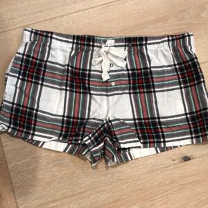 Plaid Lounge Shorts with Drawstring Pockets